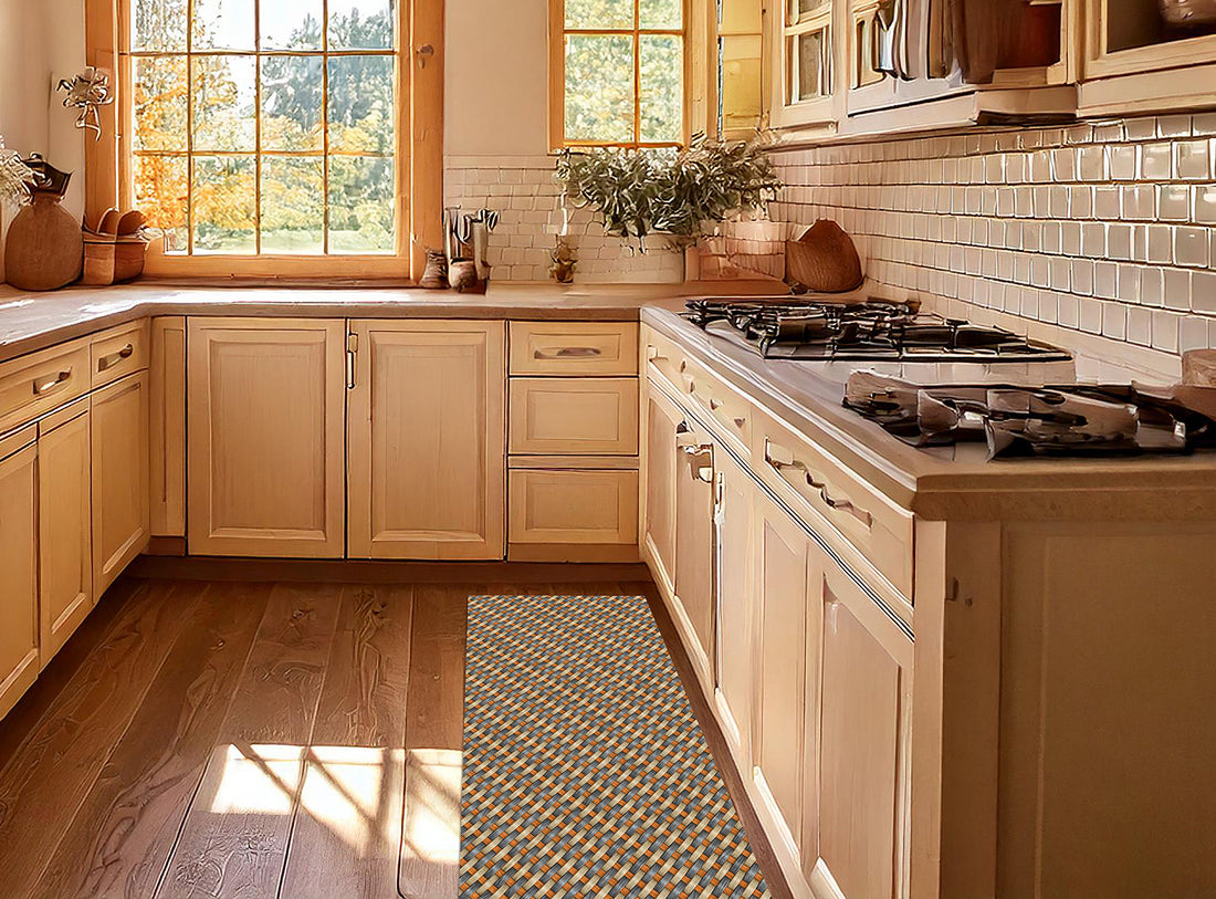 Passatoia Cucina Daily Joy in a modern kitchen, enhancing style with vibrant colors and sleek design.