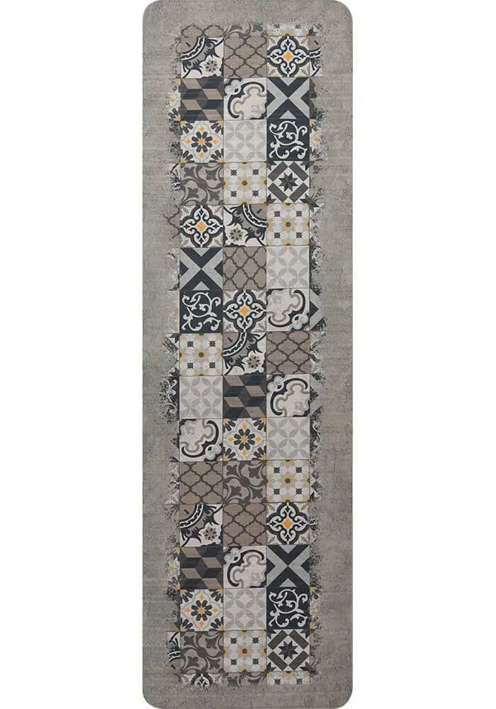 Arredamento Tappeto da cucina Cementine Grigio Internoinpelle