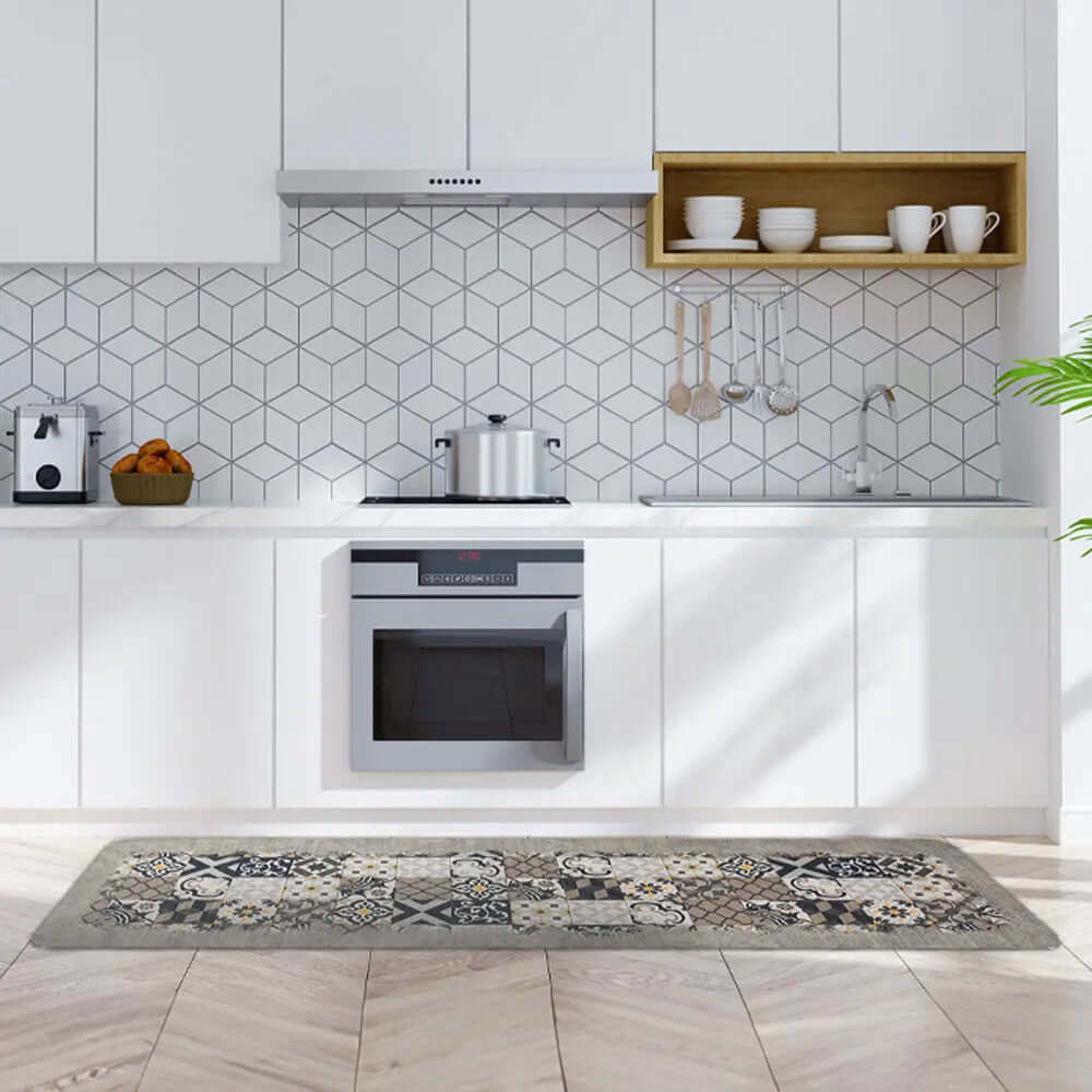 Arredamento Tappeto da cucina Cementine Grigio Internoinpelle