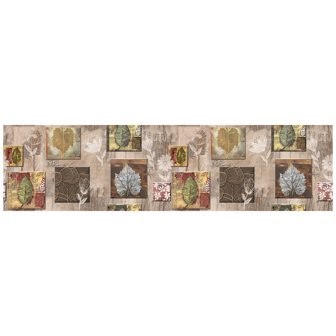 Passatoia Cucina Daily Joy con design di foglie e texture moderne per un tocco di stile in cucina.