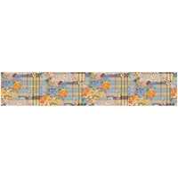 Passatoia Cucina Daily Joy with floral and plaid design in vibrant colors, showcasing modern kitchen aesthetics.