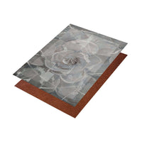 Tappeto Indoor Rosa Bianca, tappeto elegante con stampa a rosa in alta definizione e retro antiscivolo in PVC.